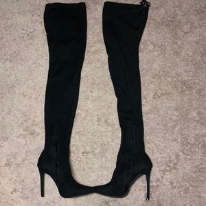 Over the knee sky high black boots